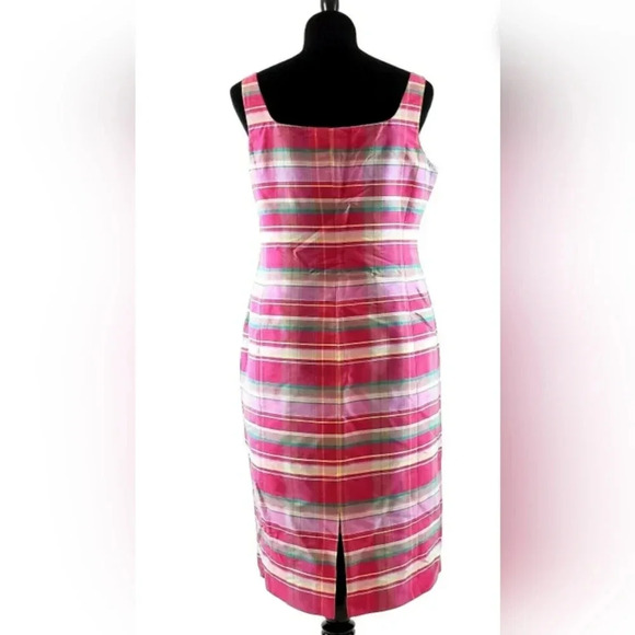 Lauren Ralph Lauren Black Label 100% Silk Plaid SS Dress in Sz 8 - Picture 3 of 12